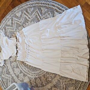 White Two-Piece Ruffle Set